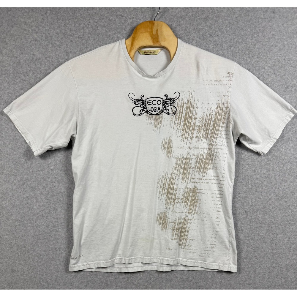 Algodoeiro Graphic T-Shirt Mens EXGG White Eco Logia Distressed Print